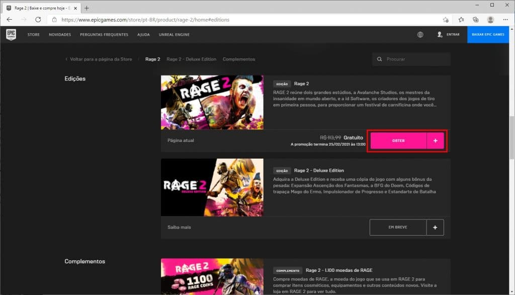 Como baixar “Rage 2” de graça no PC - Passo 3