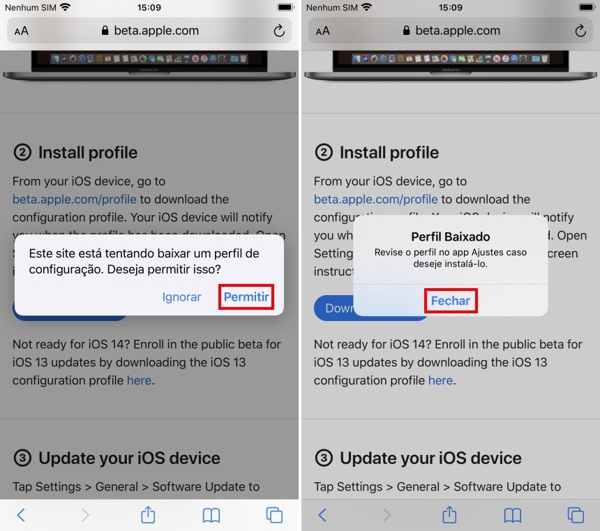 Como instalar o iOS 14.5 Beta 2 - Passo 6