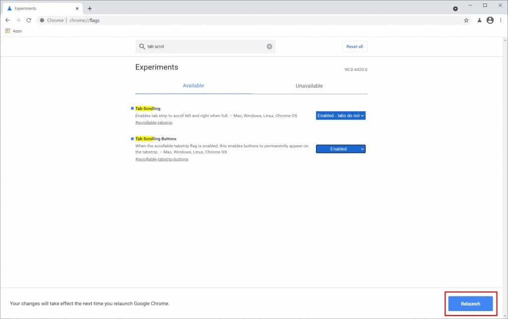 Como ativar o novo modo de exibição do Chrome para as guias abertas - Passo 7