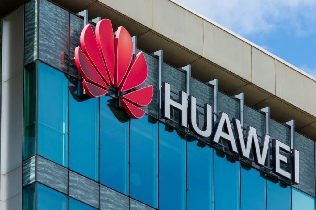 Fachada da empresa Huawei, da China Fachada da empresa Huawei, da China