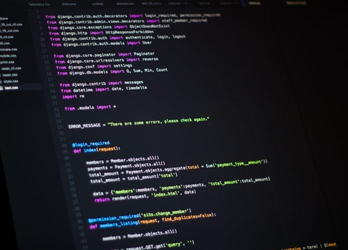Software development, source code, Python Language Programming code. Writing code. Editor Code. Credits: Paolo Omero/Shutterstock