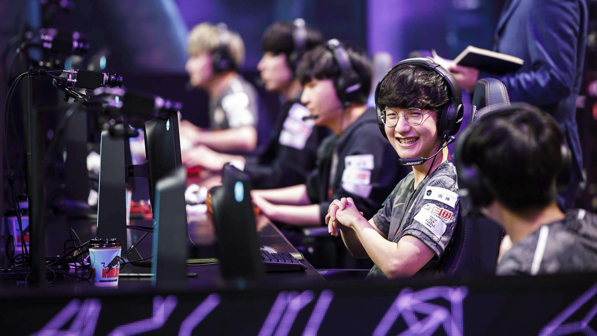 A final do mundial de League of Legends de 2020, em Xangai, China. Imagem: Yicun Liu / Riot Games