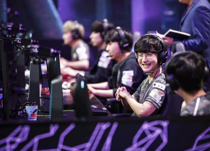 A final do mundial de League of Legends de 2020, em Xangai, China. Imagem: Yicun Liu / Riot Games