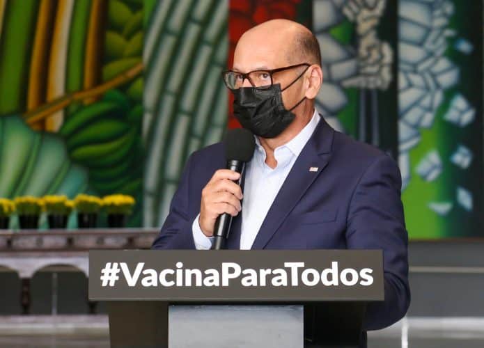 Dimas Covas em pronunciamento sobre medidas de combate à Covid-19