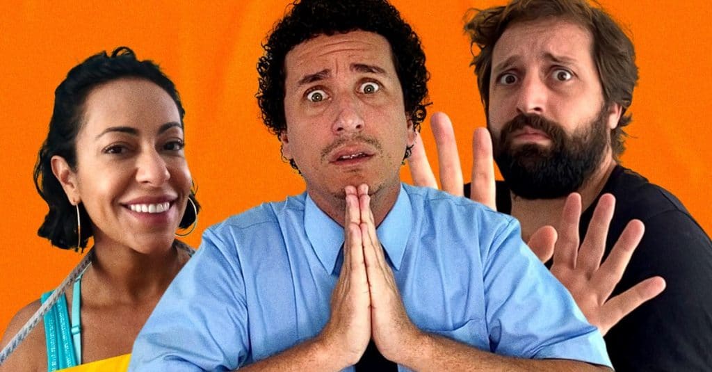 Samantha Schmütz, Rafael Portugal e Gregório Duvivier