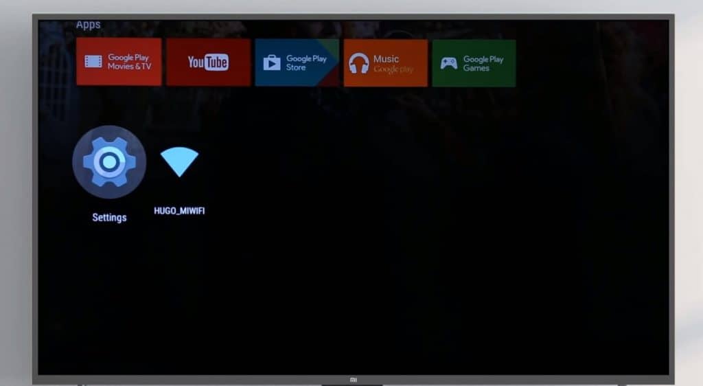 Menu de configurações da Android TV Menu de configurações da Android TV