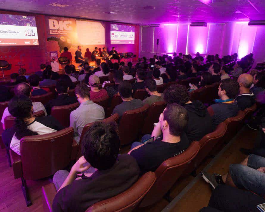 Uma das palestras do BIG Festival de 2019 - o último realizado presencialmente. Imagem: BIG Festival/Divulgação