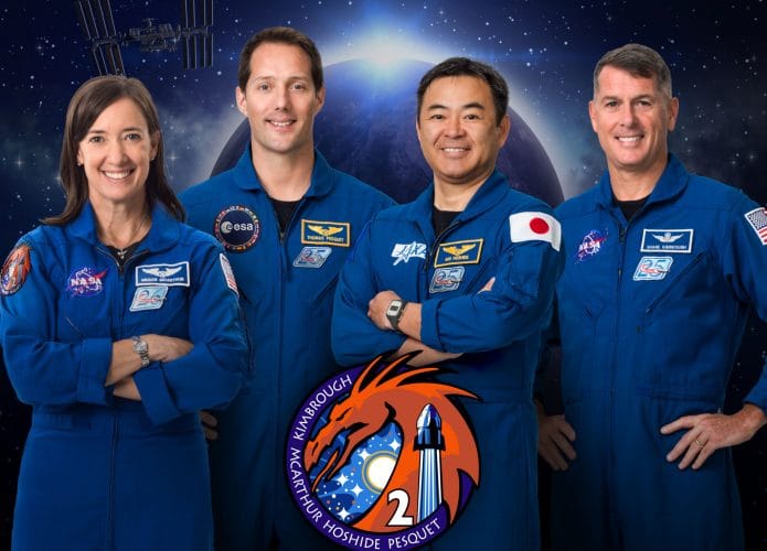 Os quatro astronautas da missão Crew-2 da Nasa/SpaceX