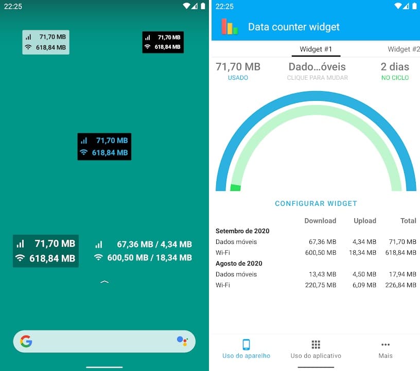 Data Counter Widget para Android