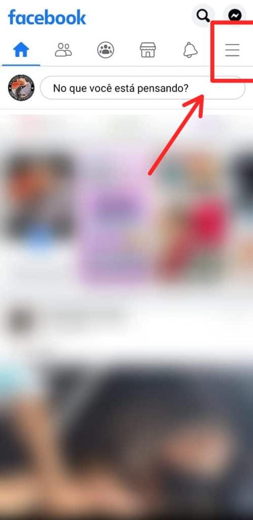 Print do aplicativo do Facebook