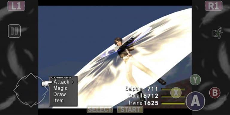 'Final Fantasy VIII Remastered' mobile é jogado no touchpad. Imagem: Square Enix/Reprodução