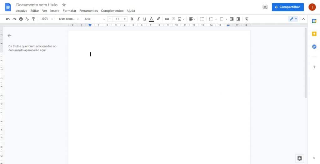 Ferramenta de edição de texto do Google Docs, que pode ser uma boa alternativa ao Office