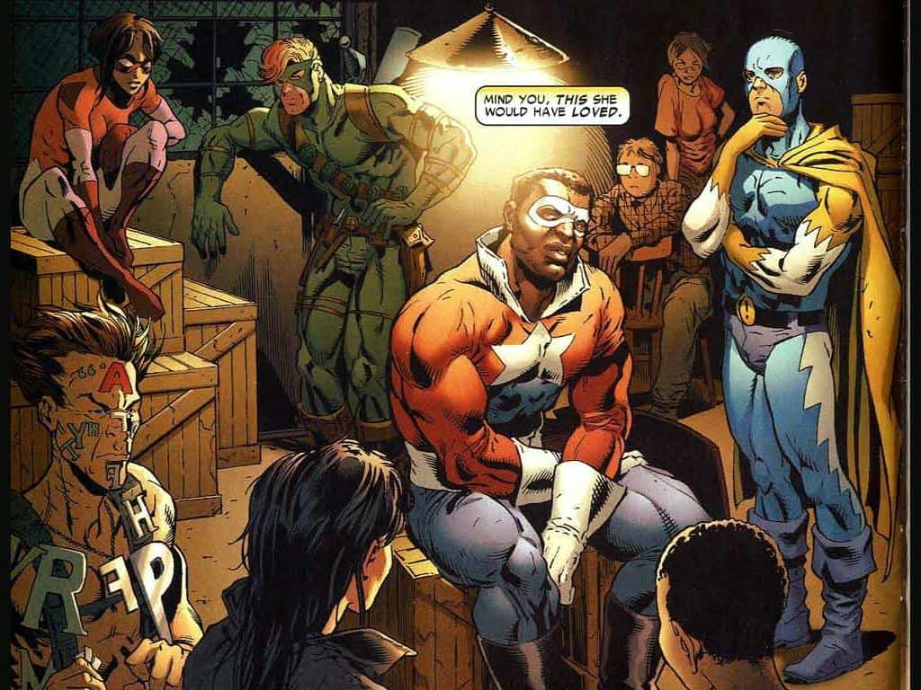 Lemar Hoskins como Estrela Negra (ou Battlestar) no time anti-Registro em Guerra Civil. Imagem: Marvel Comics/Reprodução