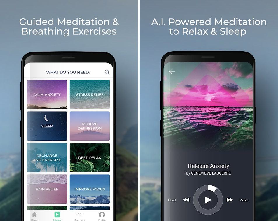 Aplicativo Mindbliss para meditação Aplicativo Mindbliss para meditação