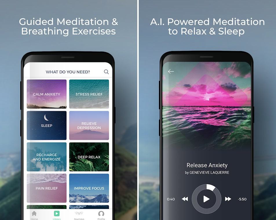 Aplicativo Mindbliss para meditação