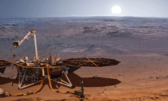 Nave InSight está em Marte desde 2018. Imagem: NASA Insight Ethz/Reprodução