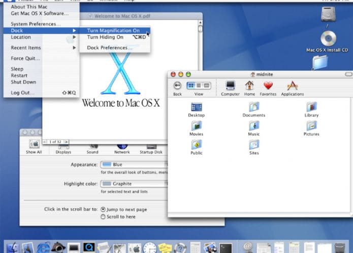 Screenshot do Mac OS X 10.0