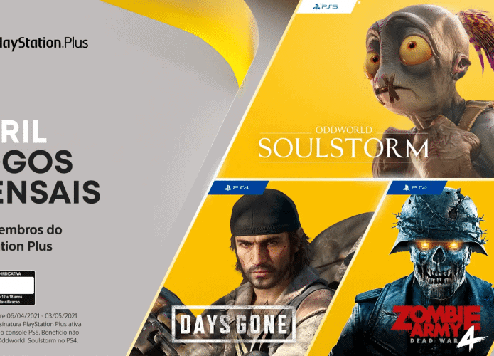 PS Plus de abril. Imagem: PlayStation/Divulgação