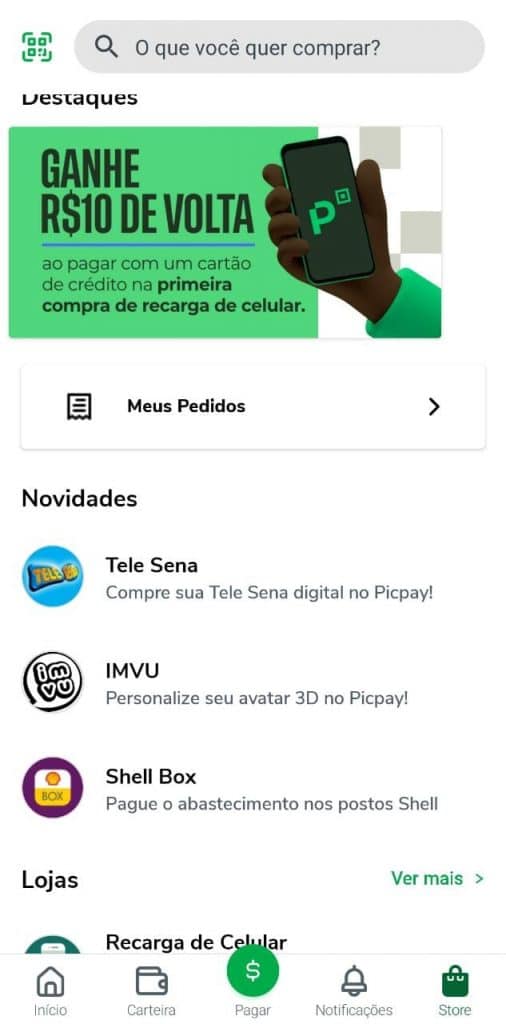 Print do app PicPay