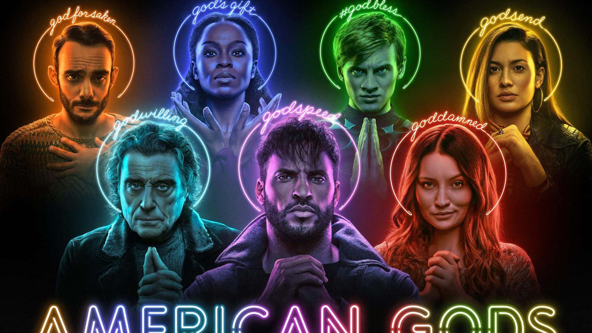 Pôster promocional da terceira temporada de 'American Gods'. Imagem: Amazon Prime/Divulgação