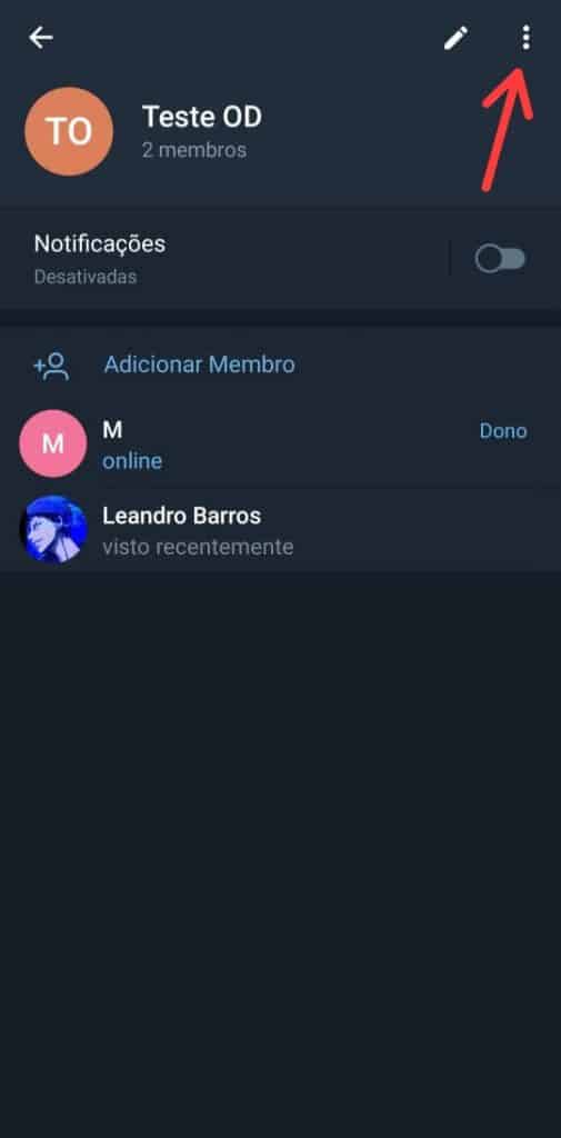 Print dos chats de voz do Telegram