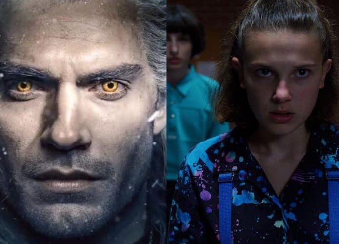 'The Witcher' e 'Stranger Things' são algumas das séries mais caras produzidas pela Netflix. Imagens: Netflix/Divulgação