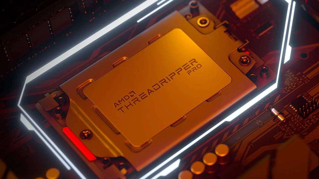Imagem de um processador AMD Ryzen Threadripper Pro