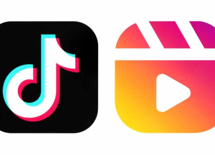 Logo do TikTok e Instagram Reels