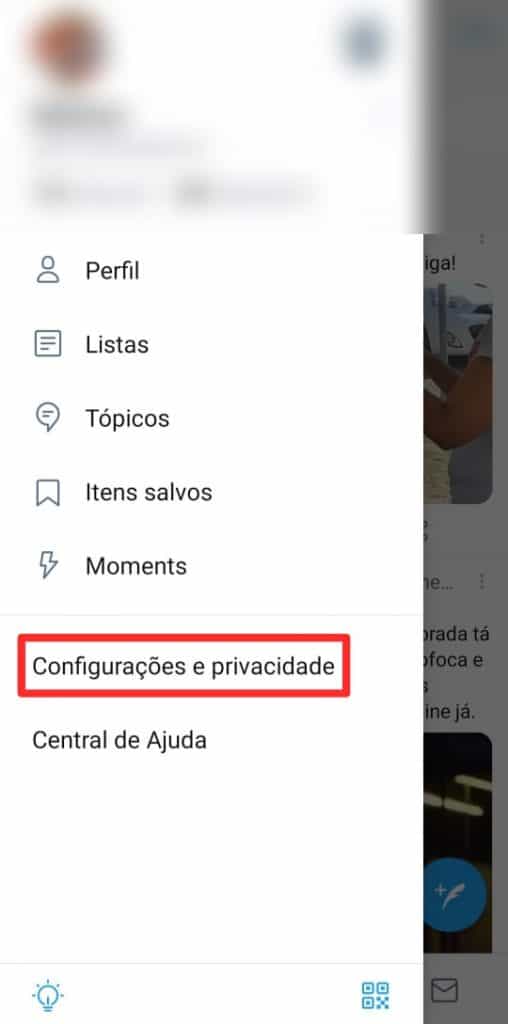 Print do aplicativo do Twitter 