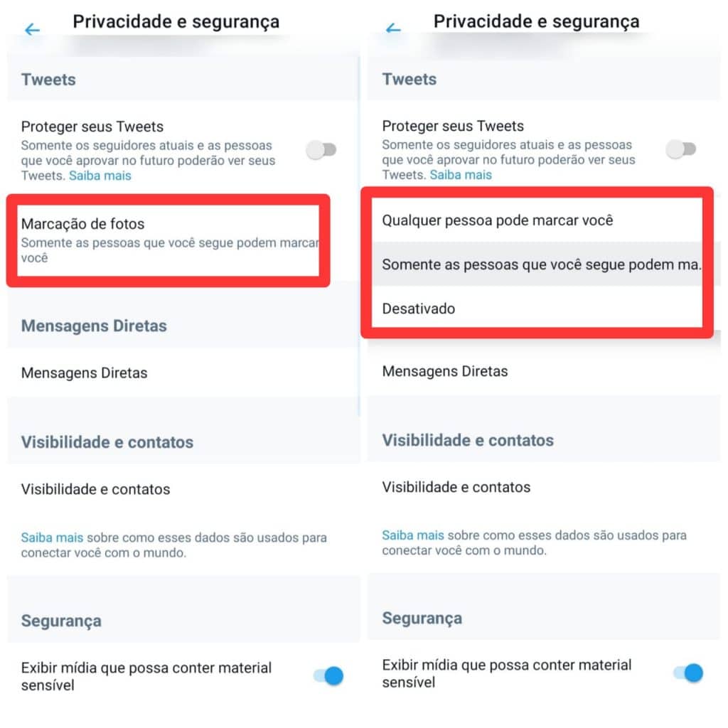 Print do aplicativo do Twitter 
