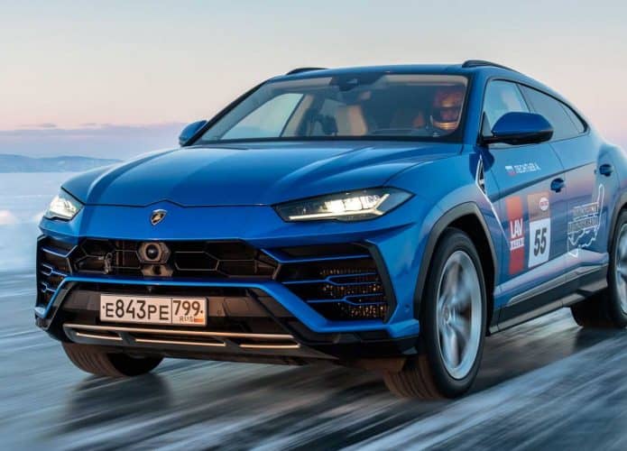Lamborghini Urus bate recorde de velocidade máxima no gelo. Imagem: Lamborghini/Divulgação