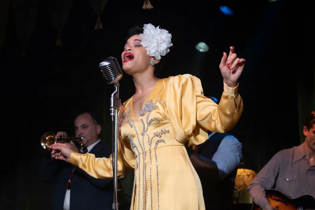 Andra Day em 'The United States vs. Billie Holiday'. Imagem: Paramount Pictures/Divulgação