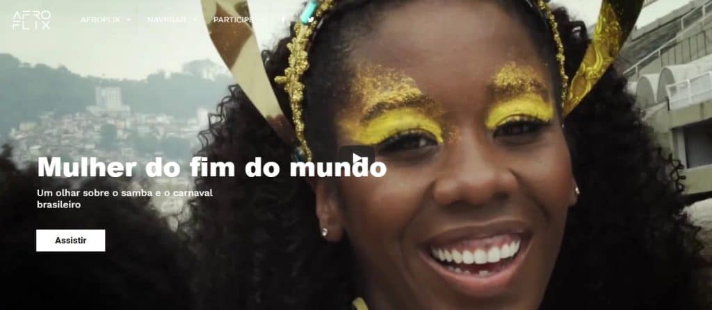 página de entrada do afroflix