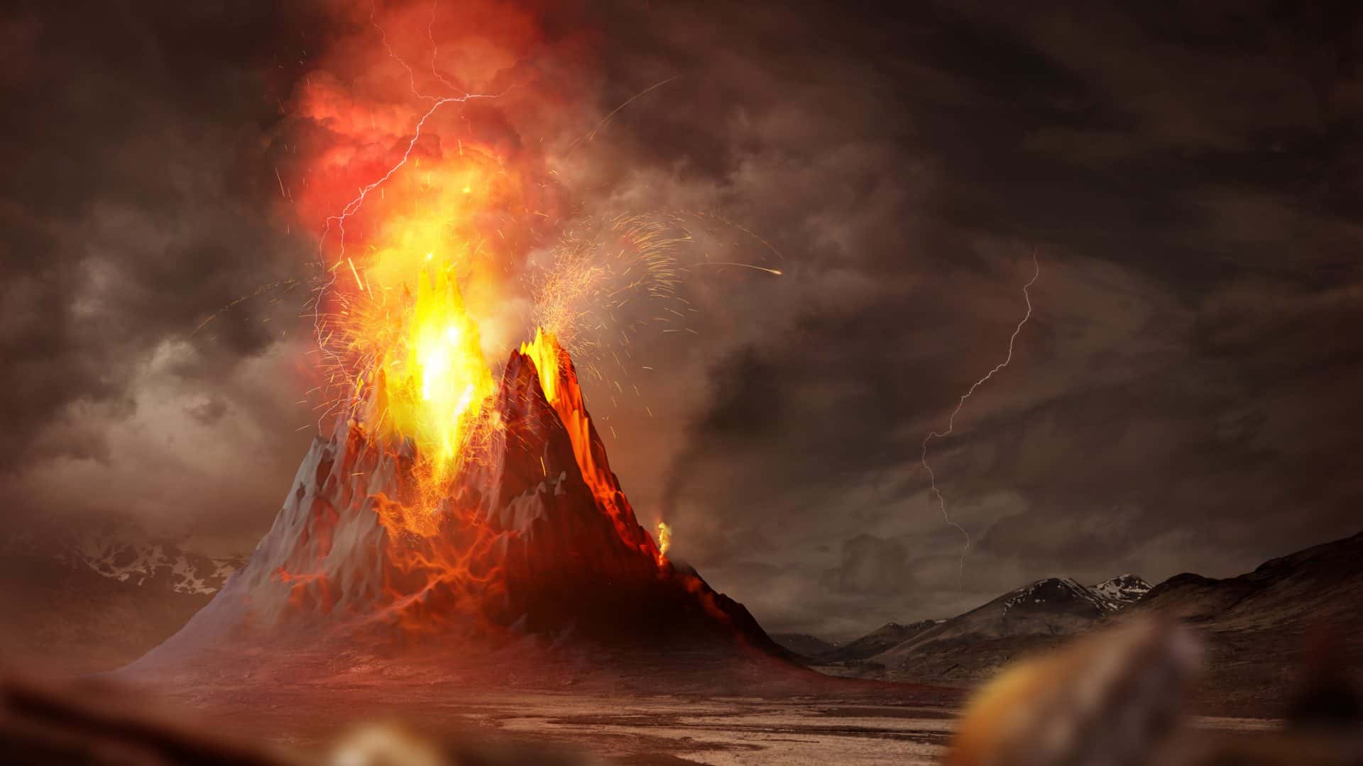 Vulcão em erupção