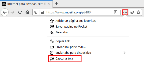 Captura de tela antiga do Firefox