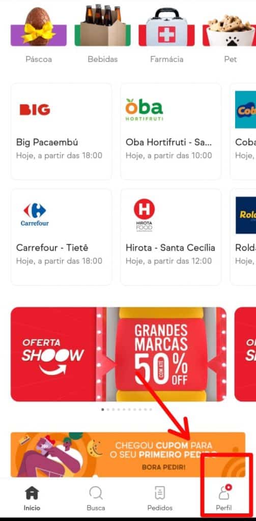 Print de tela do iFood