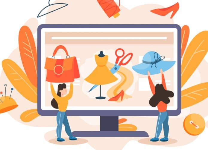 Ilustração sobre varejo de moda online