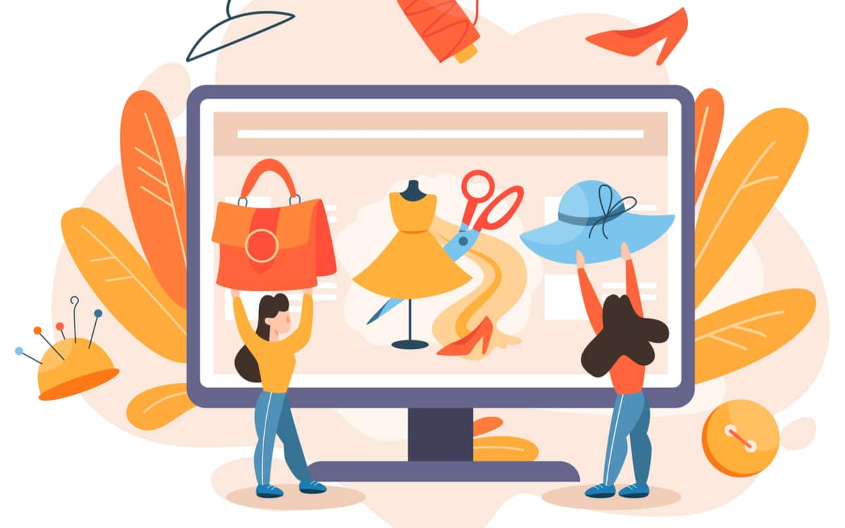 Ilustração sobre varejo de moda online