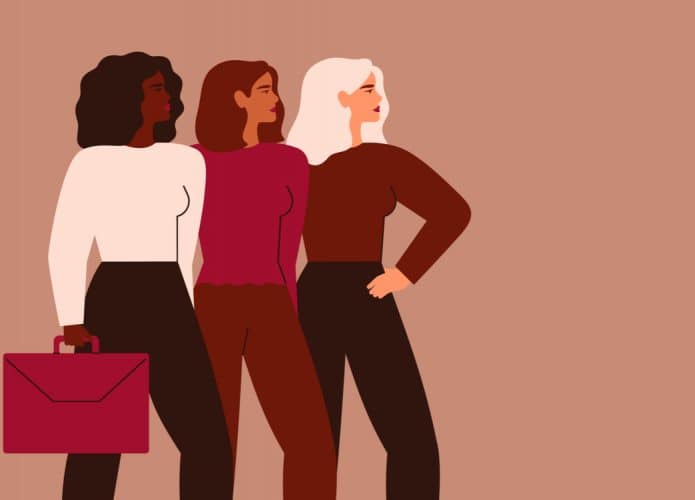Ilustração de três mulheres executivas