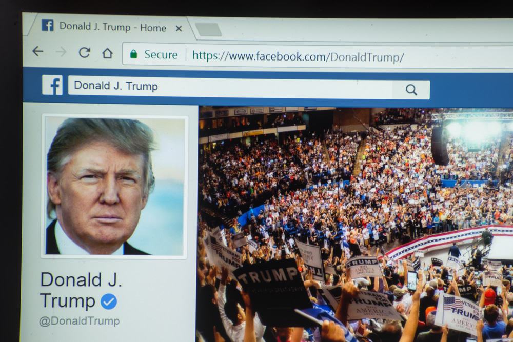 Imagem da conta de Donald Trump no Facebook Imagem da conta de Donald Trump no Facebook