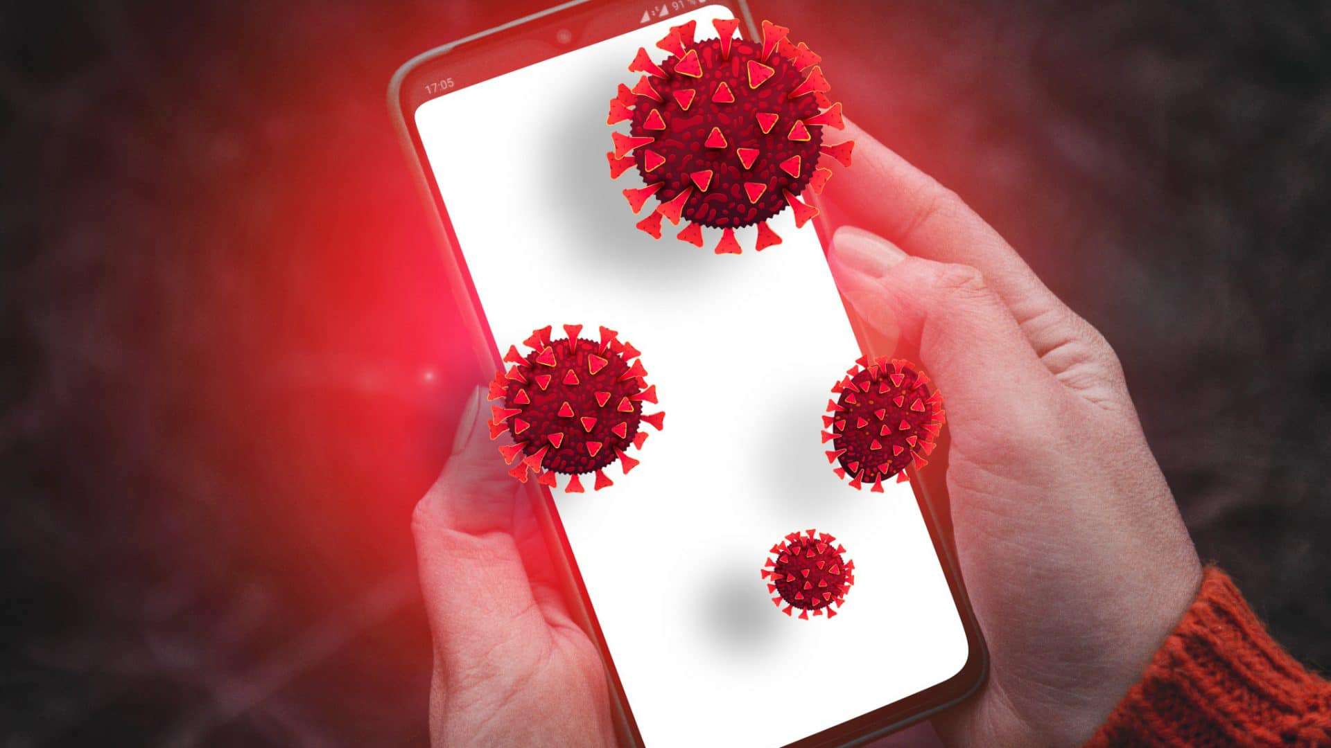 Imagem ilustrando o conceito de vírus de smartphone