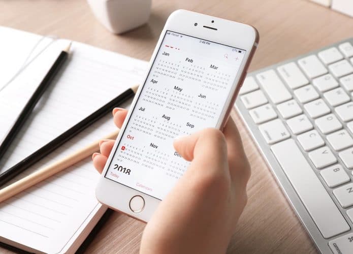 Calendário iPhone. Imagem: Shutterstock