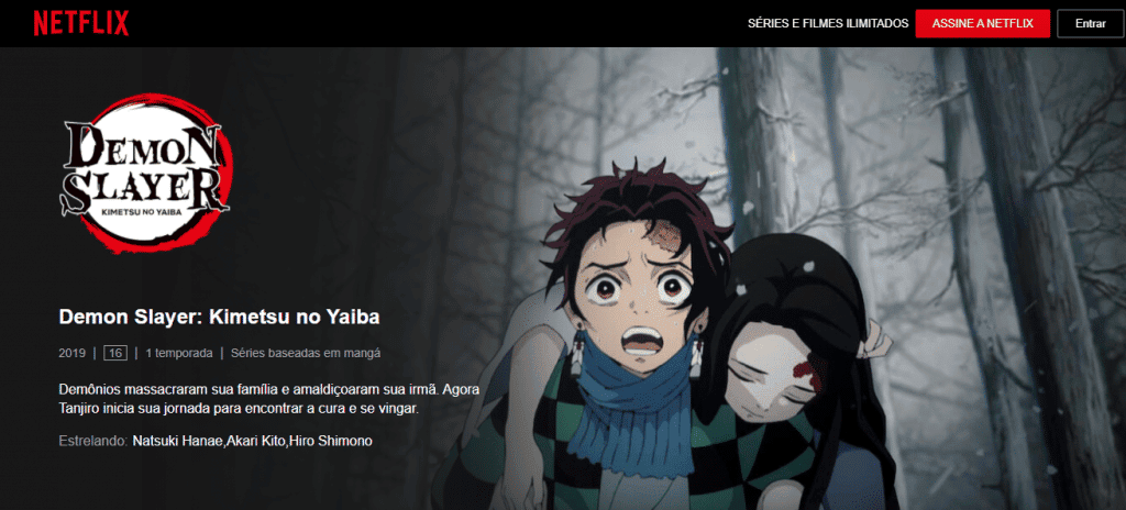 ‘DEMON SLAYER KIMETSU NO YAIBA’ NETFLIX ESTREIA ANIMÊ DUBLADO. Imagem: Netflix/Reprodução