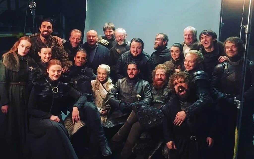 Elenco da oitava temporada de 'Game of Thrones' reunido. Imagem: Instagram/Reprodução