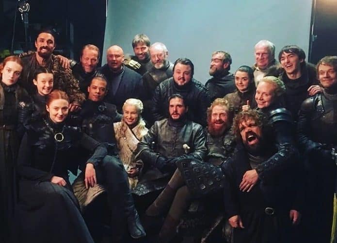 Elenco da oitava temporada de 'Game of Thrones' reunido. Imagem: Instagram/Reprodução