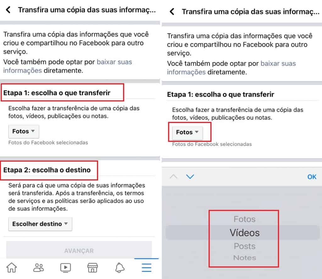 Como transferir postagens e notas do Facebook para outro app. Imagem: Olhar Digital