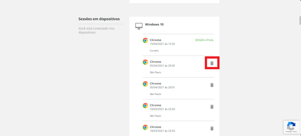 Print da plataforma de streaming da Globo