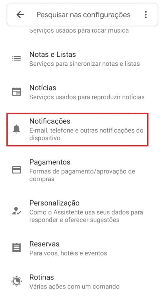 Acessando as notificações do Google Assistente Acessando as notificações do Google Assistente