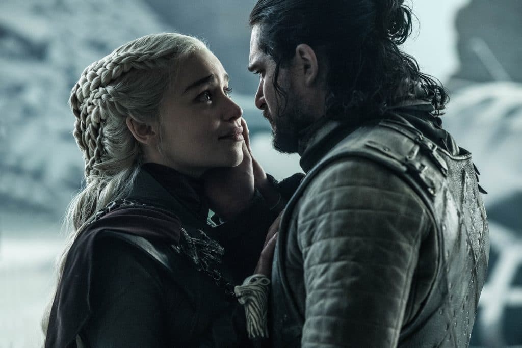Jon Snow e Daenerys Targaryen juntos em 'Game of Thrones'. Imagem: HBO/Divulgação