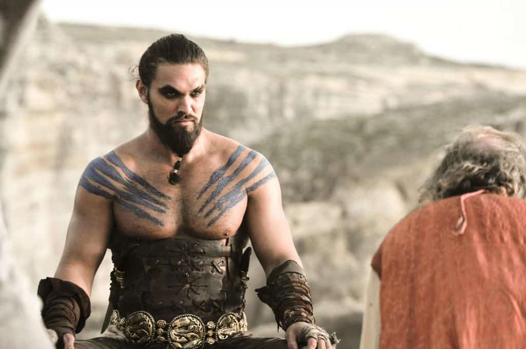 Jason Momoa (Khal Drogo) em 'Game of Thrones'. Imagem: HBO/Divulgação